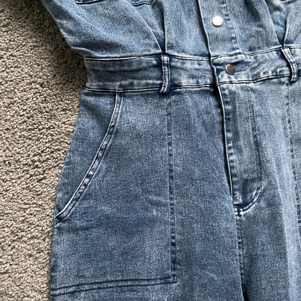 Fashion Nova Light Blue Denim Overalls - Picture 6 of 15